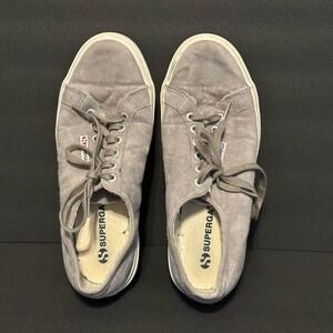 Superga gray suede lace up sneakers Size 41.5 US 10